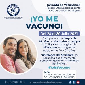 Vacúnate en Pereira (del 26 al 30 de julio 2021)