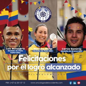 Felicitamos a los deportistas colombianos por su gran esfuerzo en Tokyo 2020