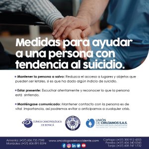 Medidas para ayudar a una persona con tendencia al suicidio